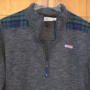 Vineyard Vines Shep Shirt Womens Size M Gray 1/4 Zip Pullover Sweatshirt